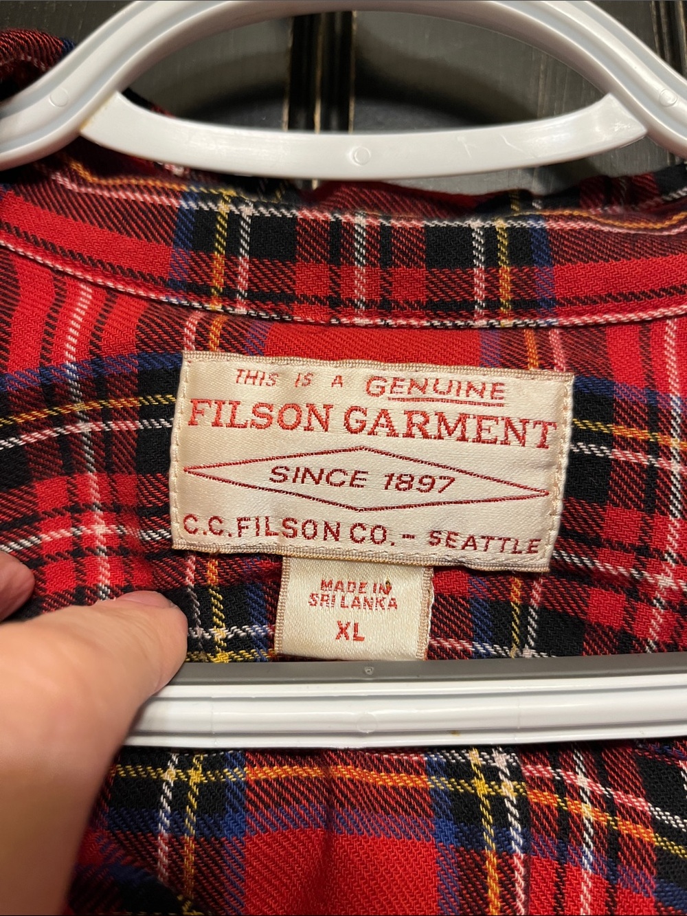 Filson Vintage Red Plaid Flannel XL - Picture 2 of 14